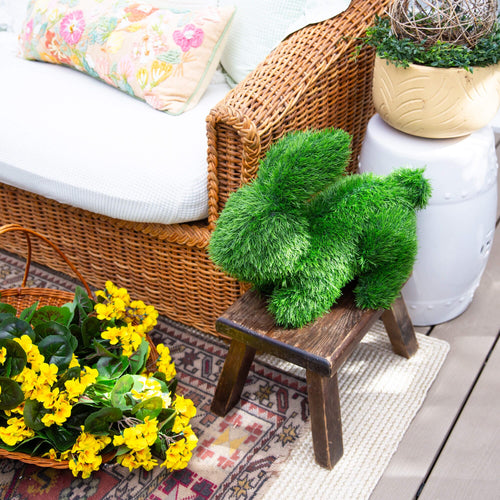 13" UV Resistant Artificial Grass Garden Plush Topiary Bunny Rabbit (Indoor/Outdoor) - Che Cose Belle