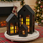 13.5"&9.5"&5.5"H Village Farmhouse House Candle Holders for Home Decor Patio Wedding - Che Cose Belle