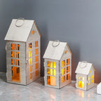 13.5"&9.5"&5.5"H Village Farmhouse House Candle Holders for Home Decor Patio Wedding - Che Cose Belle