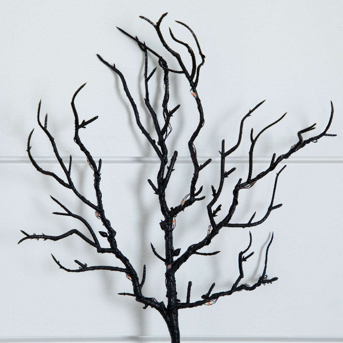 14" Pre-Lit Artificial Halloween Black Twig Branches with 45 Orange LED Lights and Integrated Ground Stake - Set of 3 - Che Cose Belle