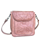 The Kimberly| Hand-Tooled Leather Messenger Bag