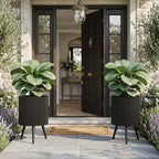 20-Inch Raised Metal Planter with Stand and Drainage Holes