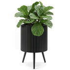 20-Inch Raised Metal Planter with Stand and Drainage Holes