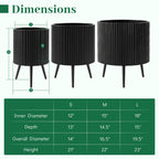 20-Inch Raised Metal Planter with Stand and Drainage Holes