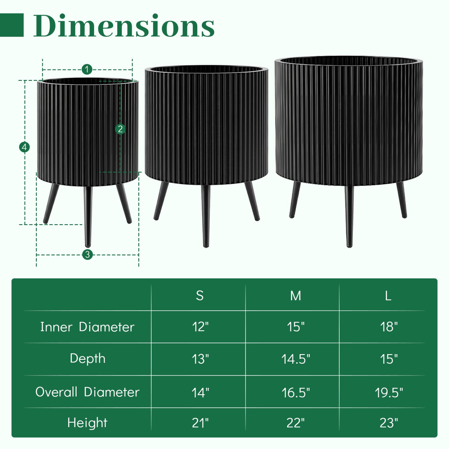 20-Inch Raised Metal Planter with Stand and Drainage Holes