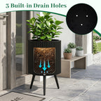 20-Inch Raised Metal Planter with Stand and Drainage Holes