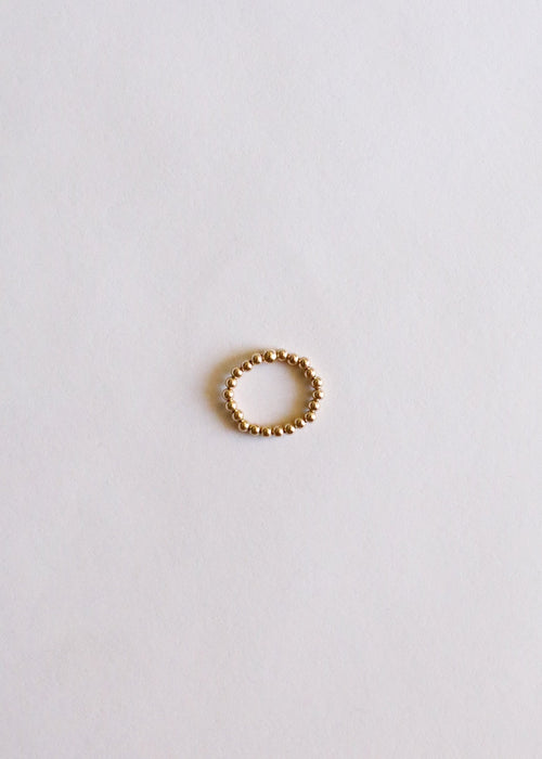 14k Gold Filled || Beaded Stretch Ring || Stackable - Che Cose Belle