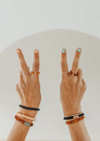 14k Gold Filled || Beaded Stretch Ring || Stackable - Che Cose Belle