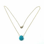 14kt Gold Filled Aqua Jade Wire Wrap Delicate Gemstone Drop Necklace - Che Cose Belle