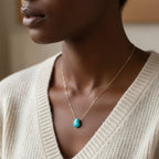 14kt Gold Filled Aqua Jade Wire Wrap Delicate Gemstone Drop Necklace - Che Cose Belle