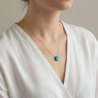 14kt Gold Filled Aqua Jade Wire Wrap Delicate Gemstone Drop Necklace - Che Cose Belle