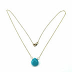 14kt Gold Filled Aqua Jade Wire Wrap Delicate Gemstone Drop Necklace - Che Cose Belle