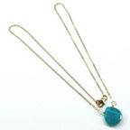 14kt Gold Filled Aqua Jade Wire Wrap Delicate Gemstone Drop Necklace - Che Cose Belle