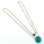 14kt Gold Filled Aqua Jade Wire Wrap Delicate Gemstone Drop Necklace - Che Cose Belle