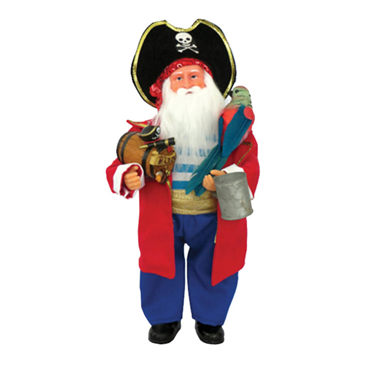 15" Rum Runner Claus with Parrot and Barrel - Che Cose Belle