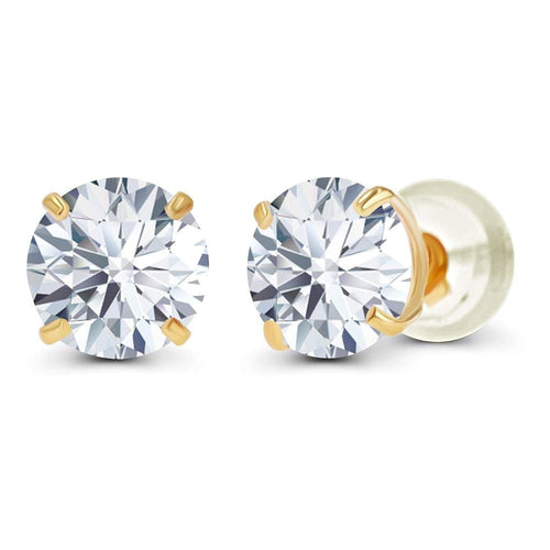 1.50 CTW Lab-Grown Diamond Stud Earrings in 14K White or Yellow Gold – F Color, VS Clarity | AGI Certified - Che Cose Belle
