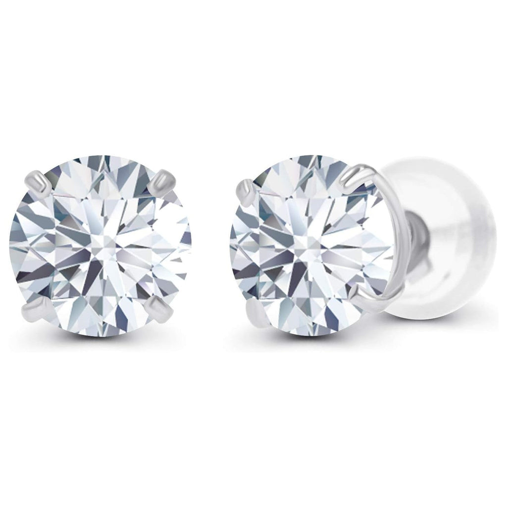 1.50 CTW Lab-Grown Diamond Stud Earrings in 14K White or Yellow Gold – F Color, VS Clarity | AGI Certified - Che Cose Belle