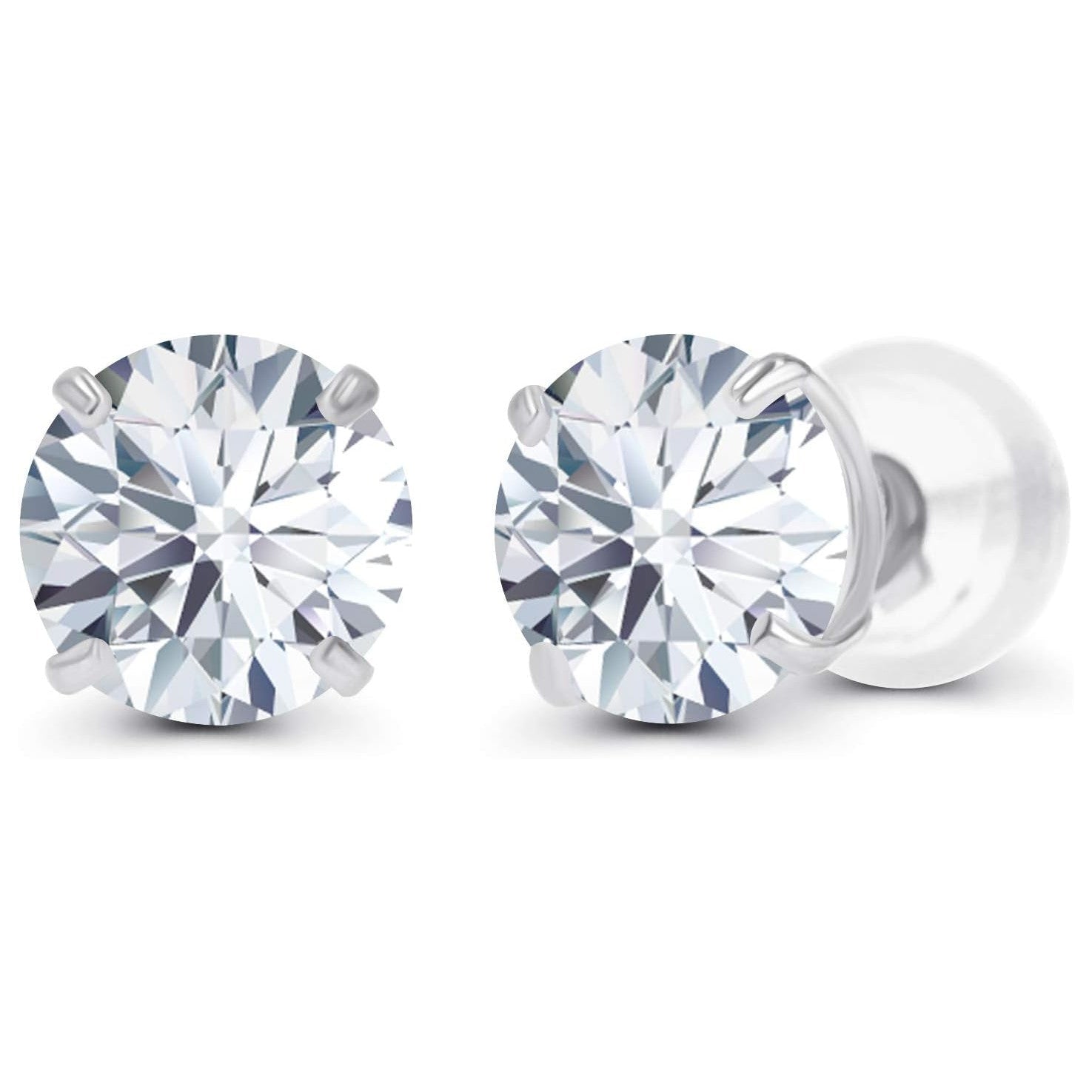 1.50 CTW Lab-Grown Diamond Stud Earrings in 14K White or Yellow Gold – F Color, VS Clarity | AGI Certified - Che Cose Belle