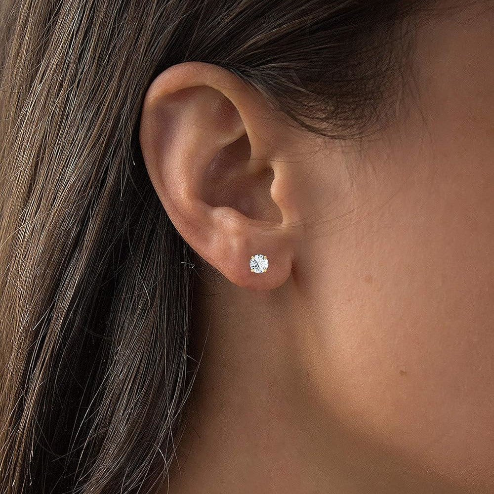 1.50 CTW Lab-Grown Diamond Stud Earrings in 14K White or Yellow Gold – F Color, VS Clarity | AGI Certified - Che Cose Belle