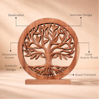 Cloverly Tree of Life Wooden Sculpture – Handmade Decorative Art | Decozen Luxe, Gift for Mom