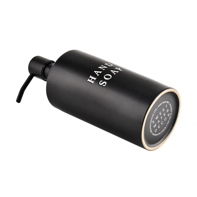 15oz Black Stoneware Hand Soap Dispenser - Che Cose Belle