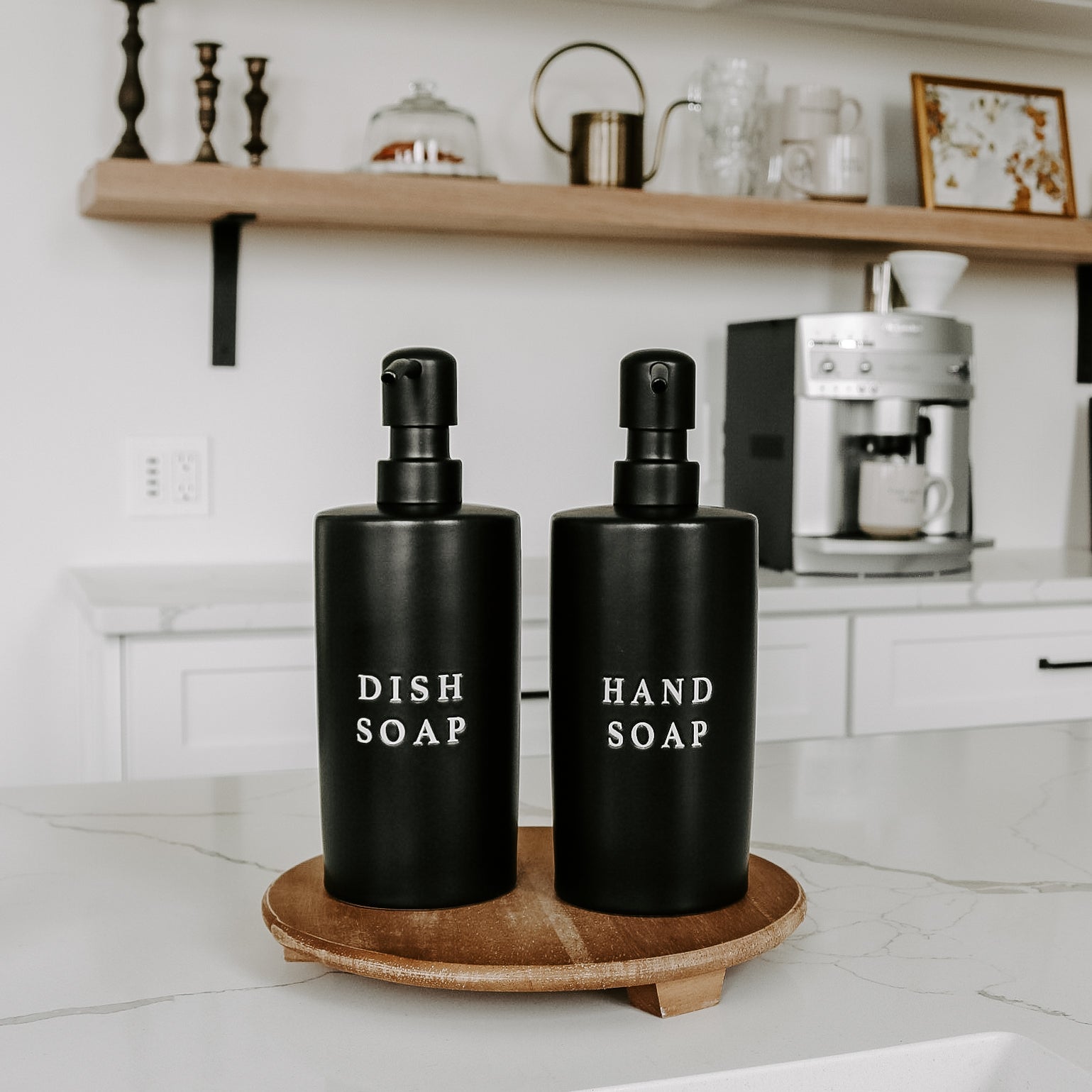 15oz Black Stoneware Hand Soap Dispenser - Che Cose Belle