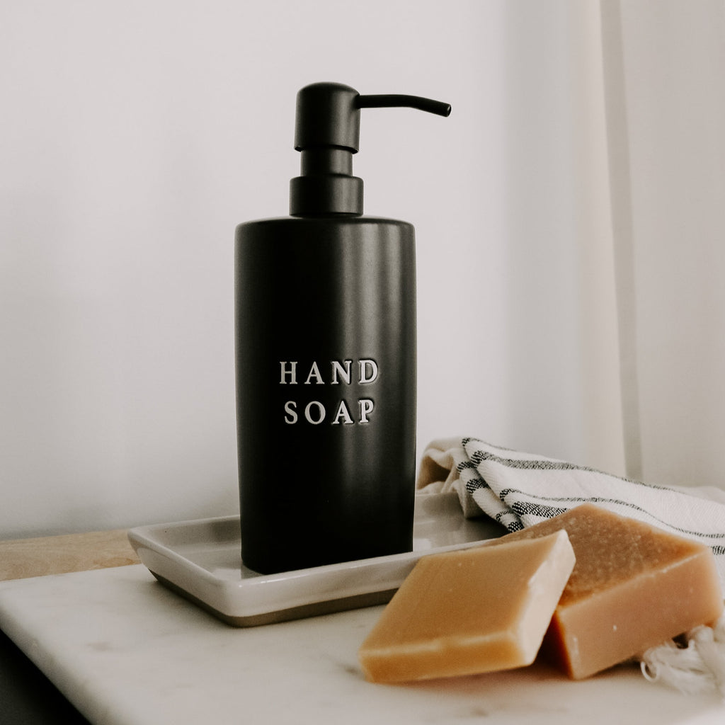15oz Black Stoneware Hand Soap Dispenser - Che Cose Belle