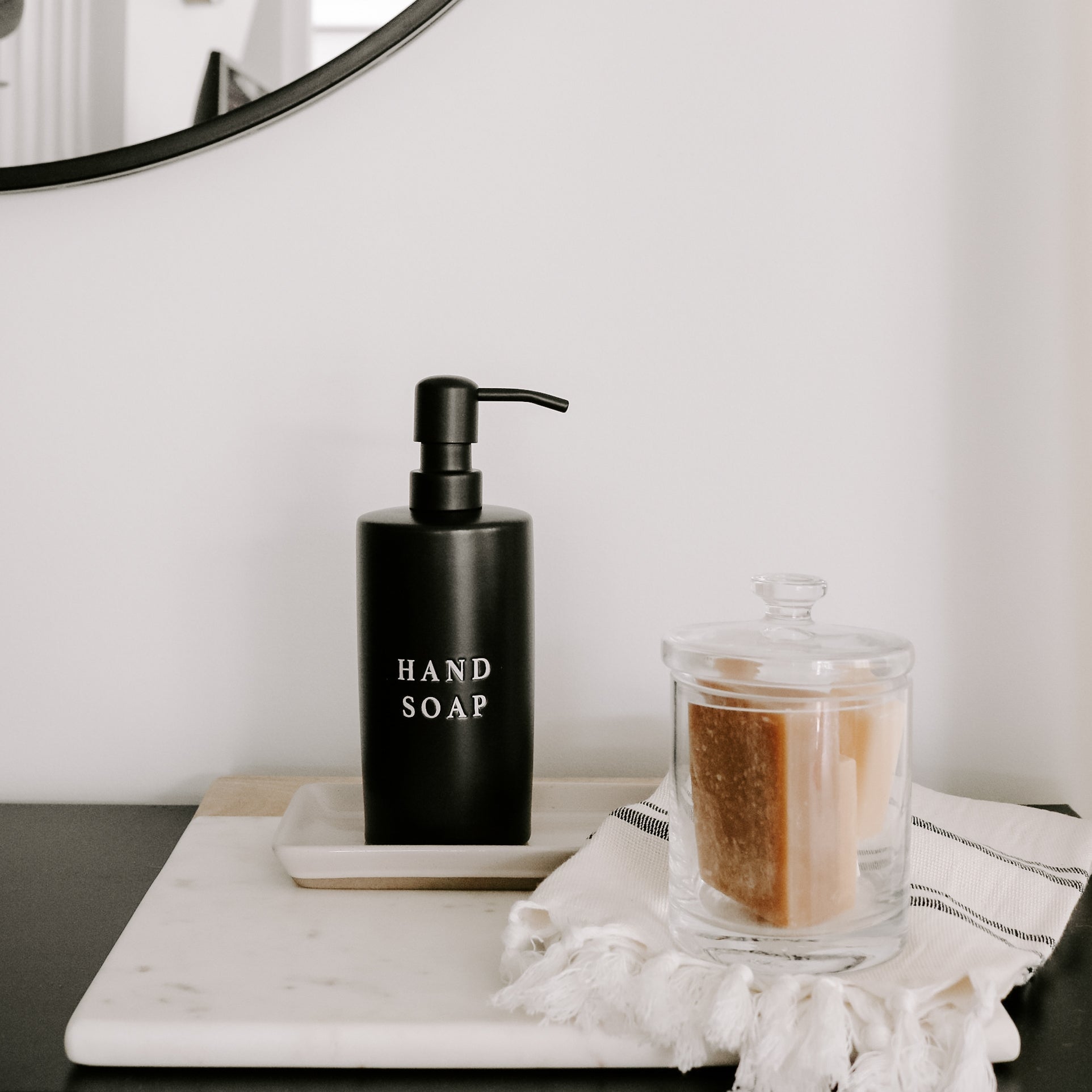 15oz Black Stoneware Hand Soap Dispenser - Che Cose Belle