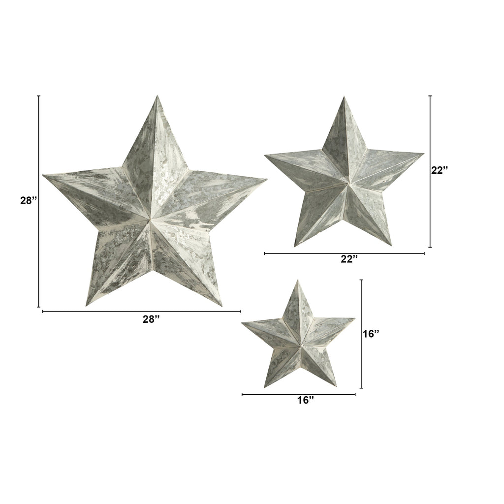 16”, 22” and 28” Farmhouse Stars Wall Decoration (Set of 3) - Che Cose Belle