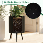 20-Inch Raised Metal Planter with Stand and Drainage Holes
