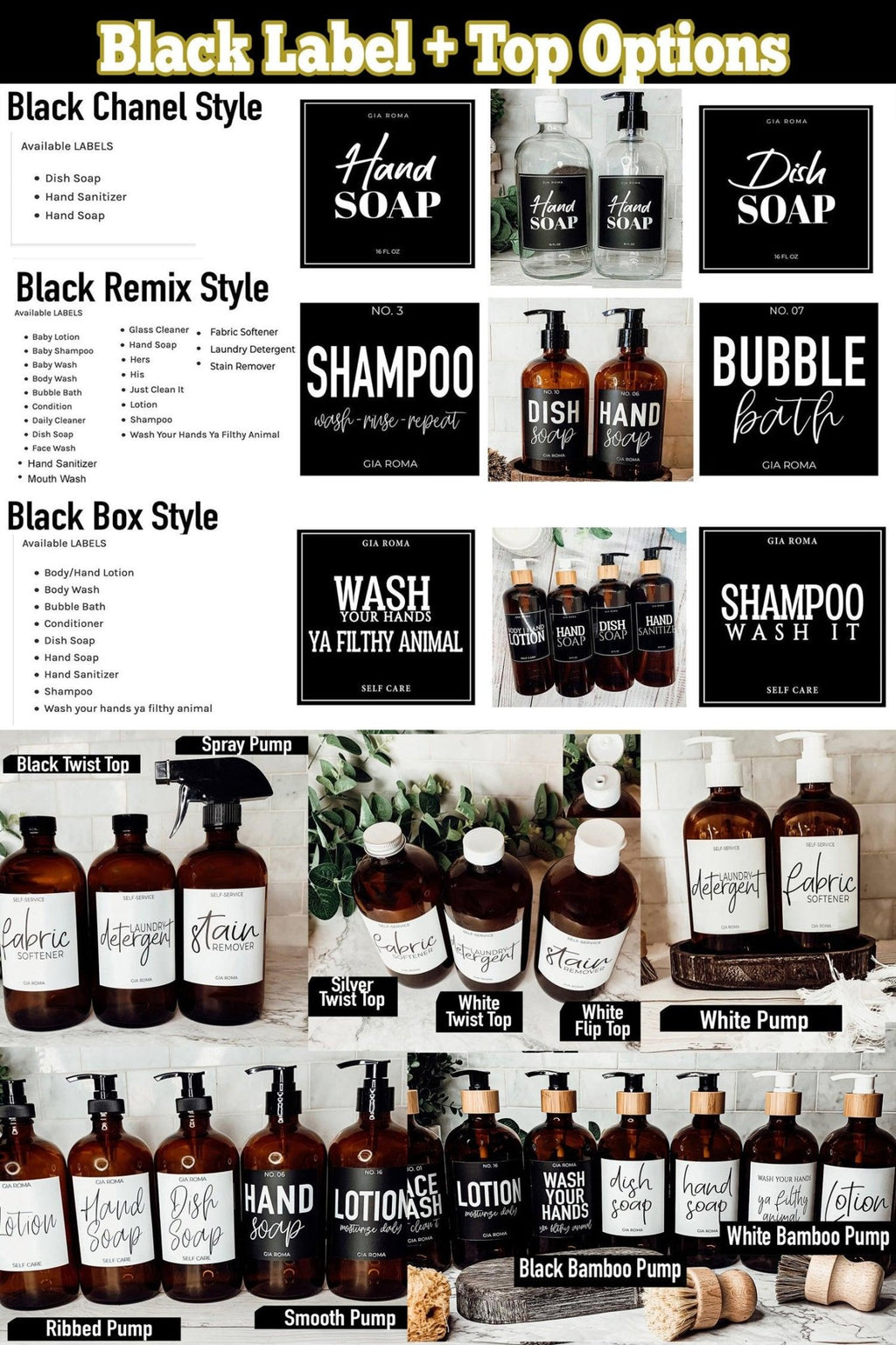 16oz Glass Amber | White Label - Che Cose Belle