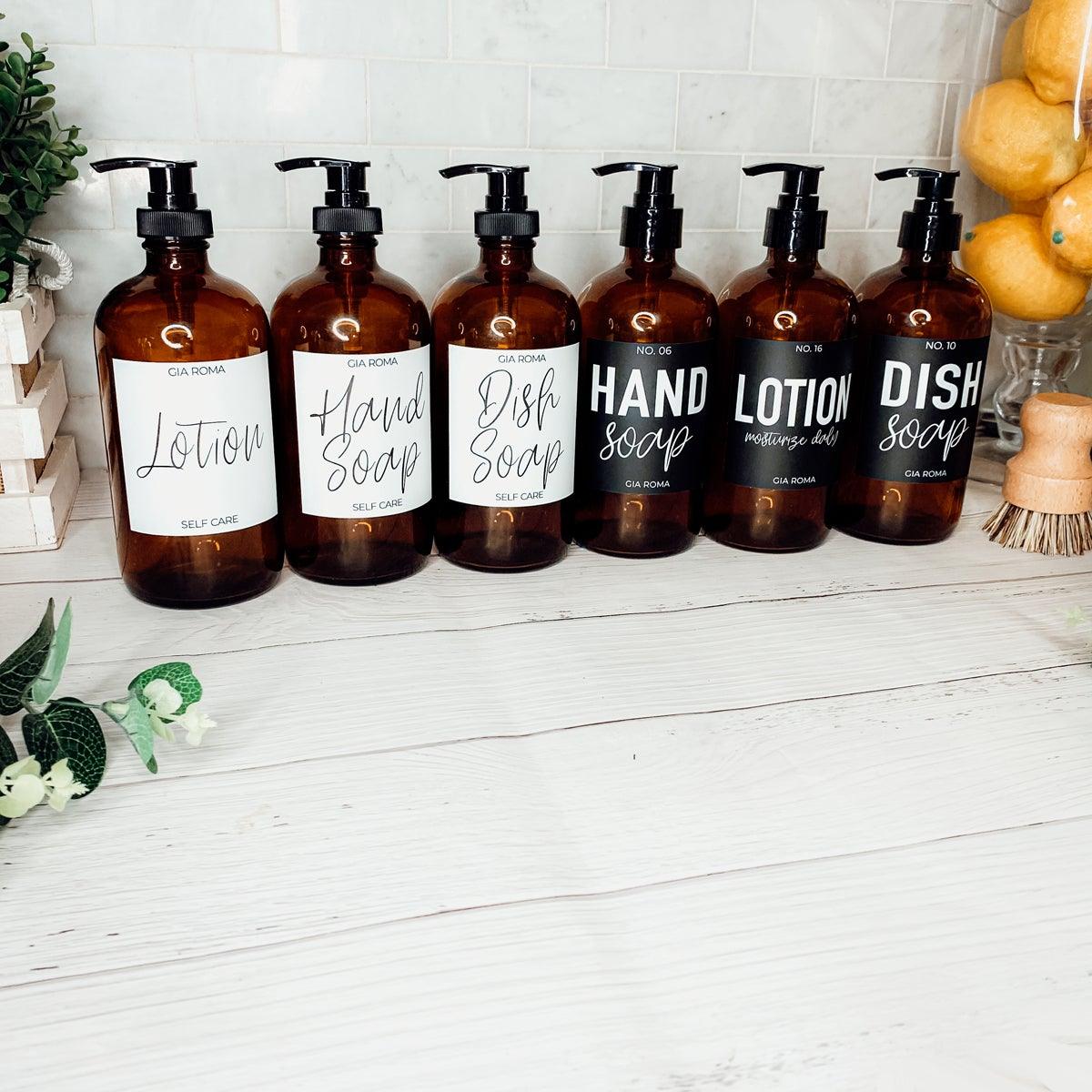 16oz Glass Amber | White Label - Che Cose Belle