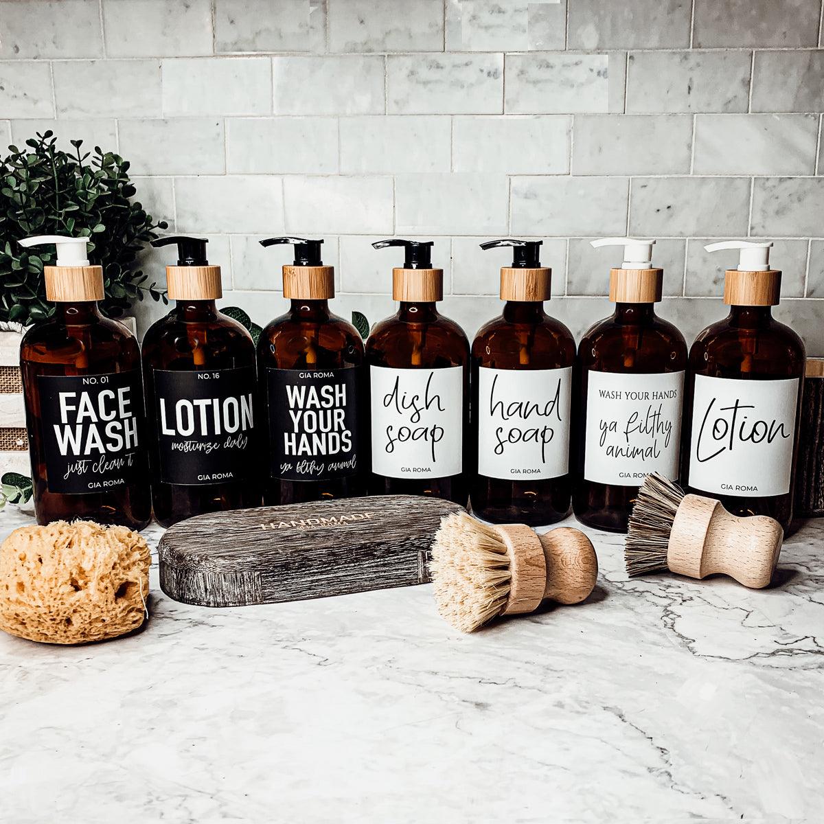 16oz Glass Amber | White Label - Che Cose Belle