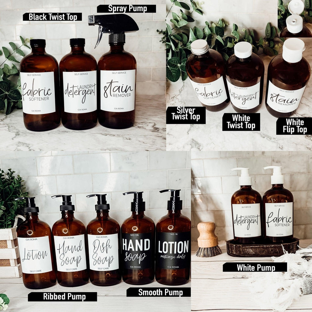 16oz Glass Amber | White Label - Che Cose Belle