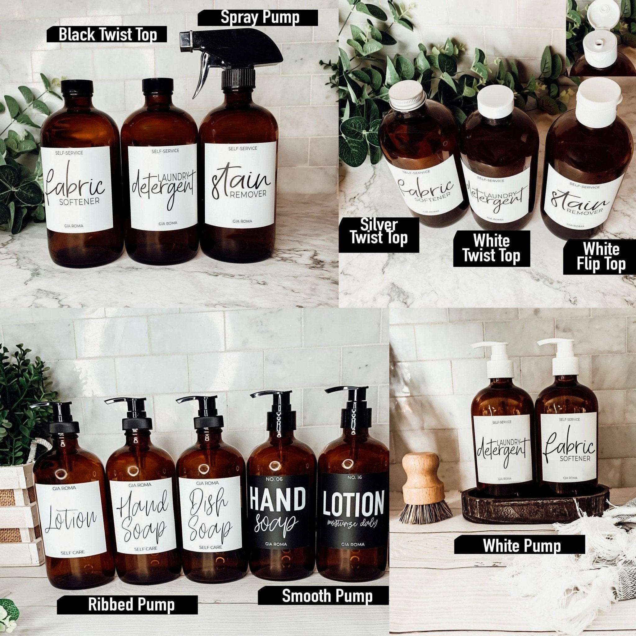 16oz Glass Amber | White Label - Che Cose Belle