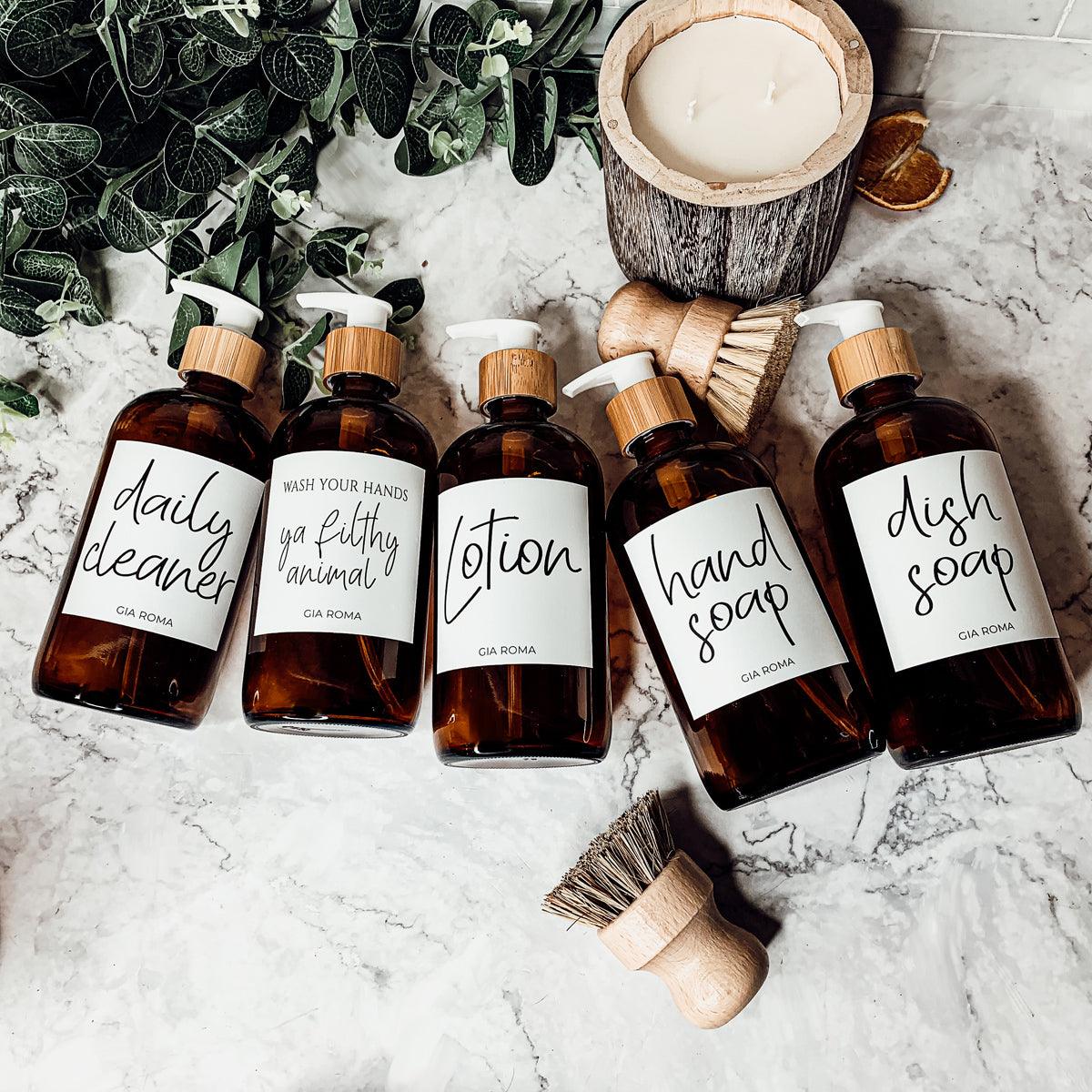 16oz Glass Amber | White Label - Che Cose Belle