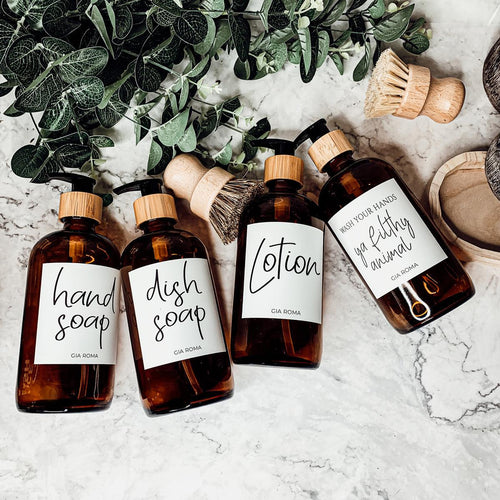 16oz Glass Amber | White Label - Che Cose Belle