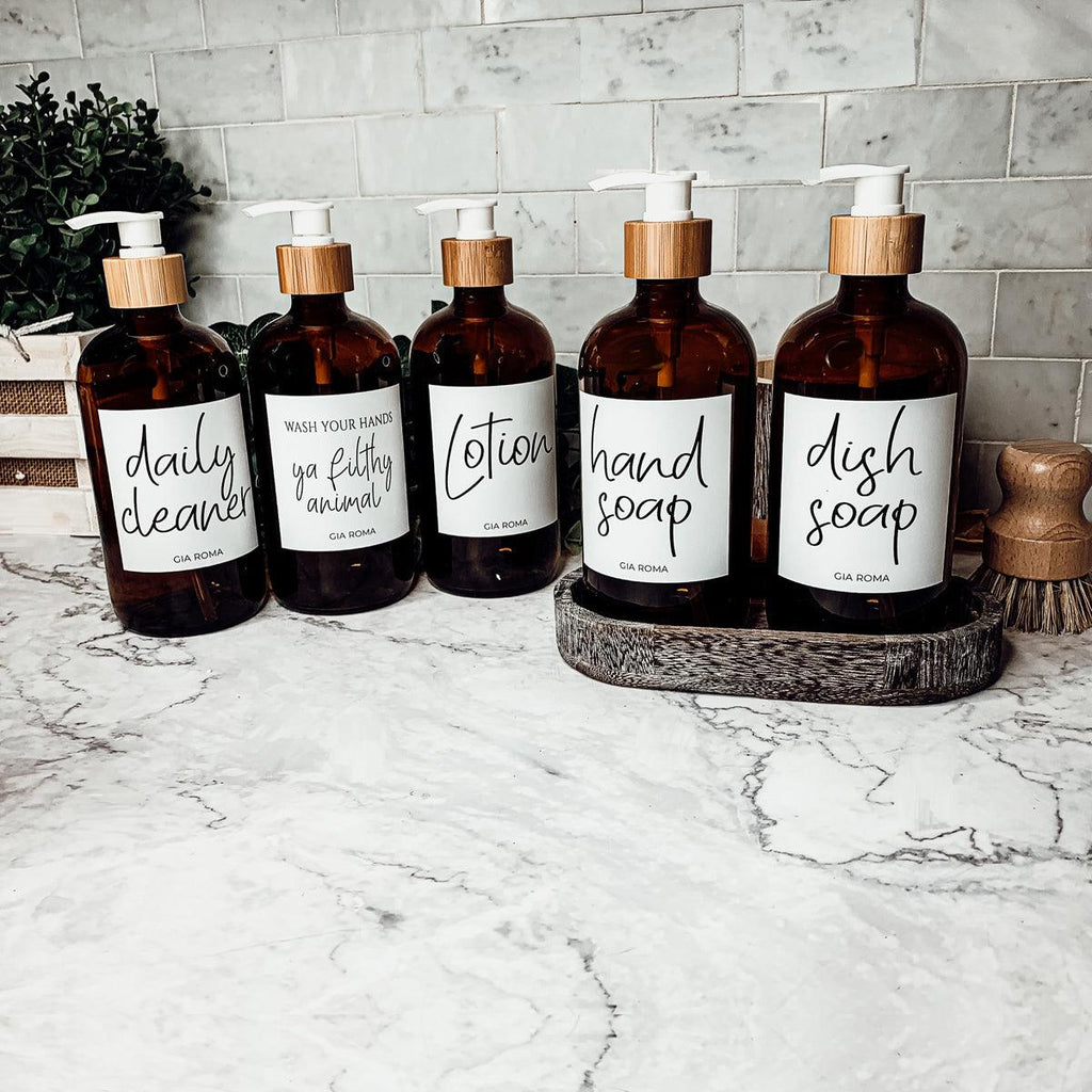 16oz Glass Amber | White Label - Che Cose Belle