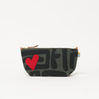 Large Convertible Pouch - Safari Kuba with Beaded Red Heart