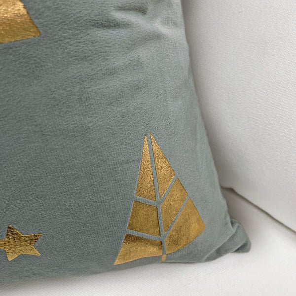 18" Gold Tree Motif Square Pillow - Che Cose Belle