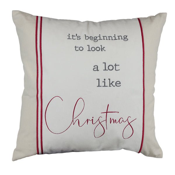 18" It's Beginning to Look a Lot Like Christmas Square Pillow - Che Cose Belle