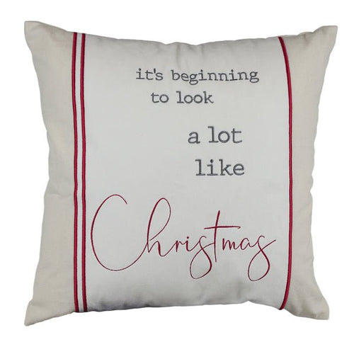 18" It's Beginning to Look a Lot Like Christmas Square Pillow - Che Cose Belle