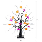 18" Pre-Lit Artificial Halloween Ghost, Bats & Pumpkins 24 LED Lighted Ornament Tree - Che Cose Belle