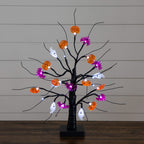18" Pre-Lit Artificial Halloween Ghost, Bats & Pumpkins 24 LED Lighted Ornament Tree - Che Cose Belle