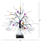 18" Pre-Lit Artificial Halloween Ghost Dolls, Spiders, Bats & Pumpkins 24 LED Lighted Ornament Tree - Che Cose Belle