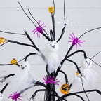 18" Pre-Lit Artificial Halloween Ghost Dolls, Spiders, Bats & Pumpkins 24 LED Lighted Ornament Tree - Che Cose Belle