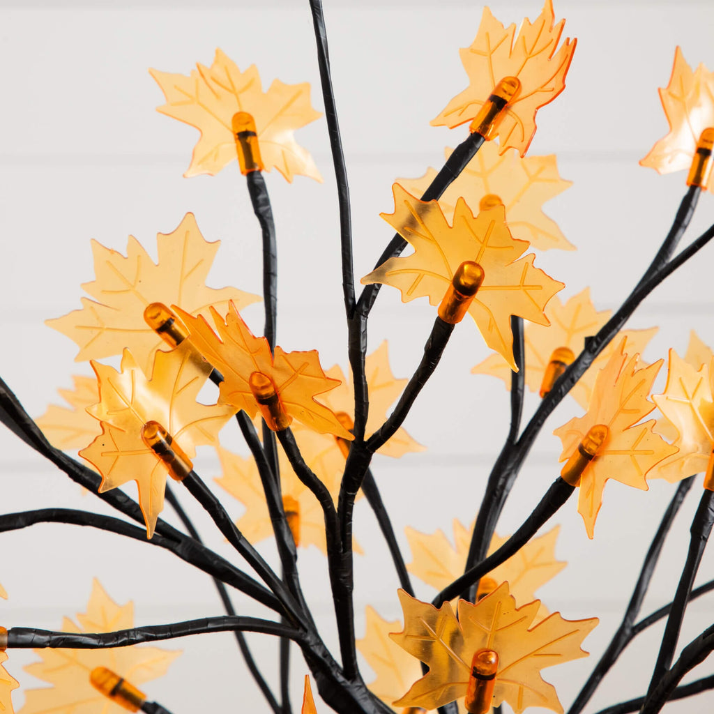 18" Pre-Lit Autumn Artificial Maple Fall Tree with 48 Warm White LED Maple Shaped Lights - Che Cose Belle