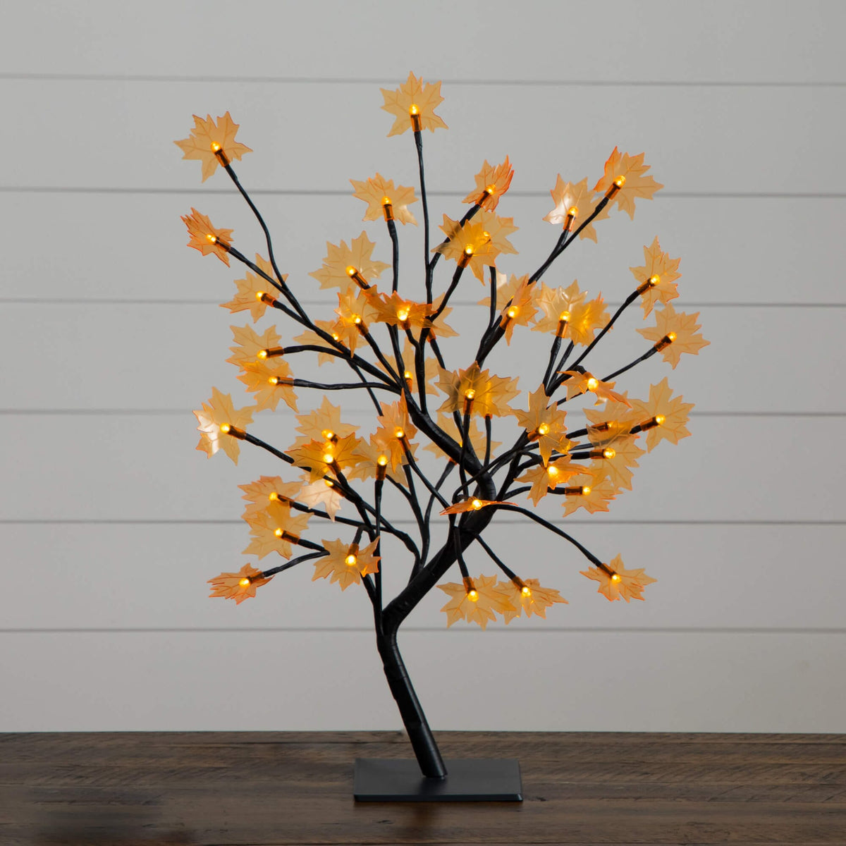 18" Pre-Lit Autumn Artificial Maple Fall Tree with 48 Warm White LED Maple Shaped Lights - Che Cose Belle