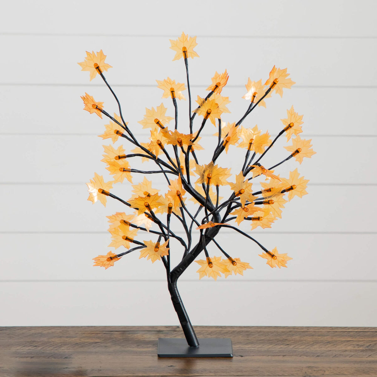 18" Pre-Lit Autumn Artificial Maple Fall Tree with 48 Warm White LED Maple Shaped Lights - Che Cose Belle