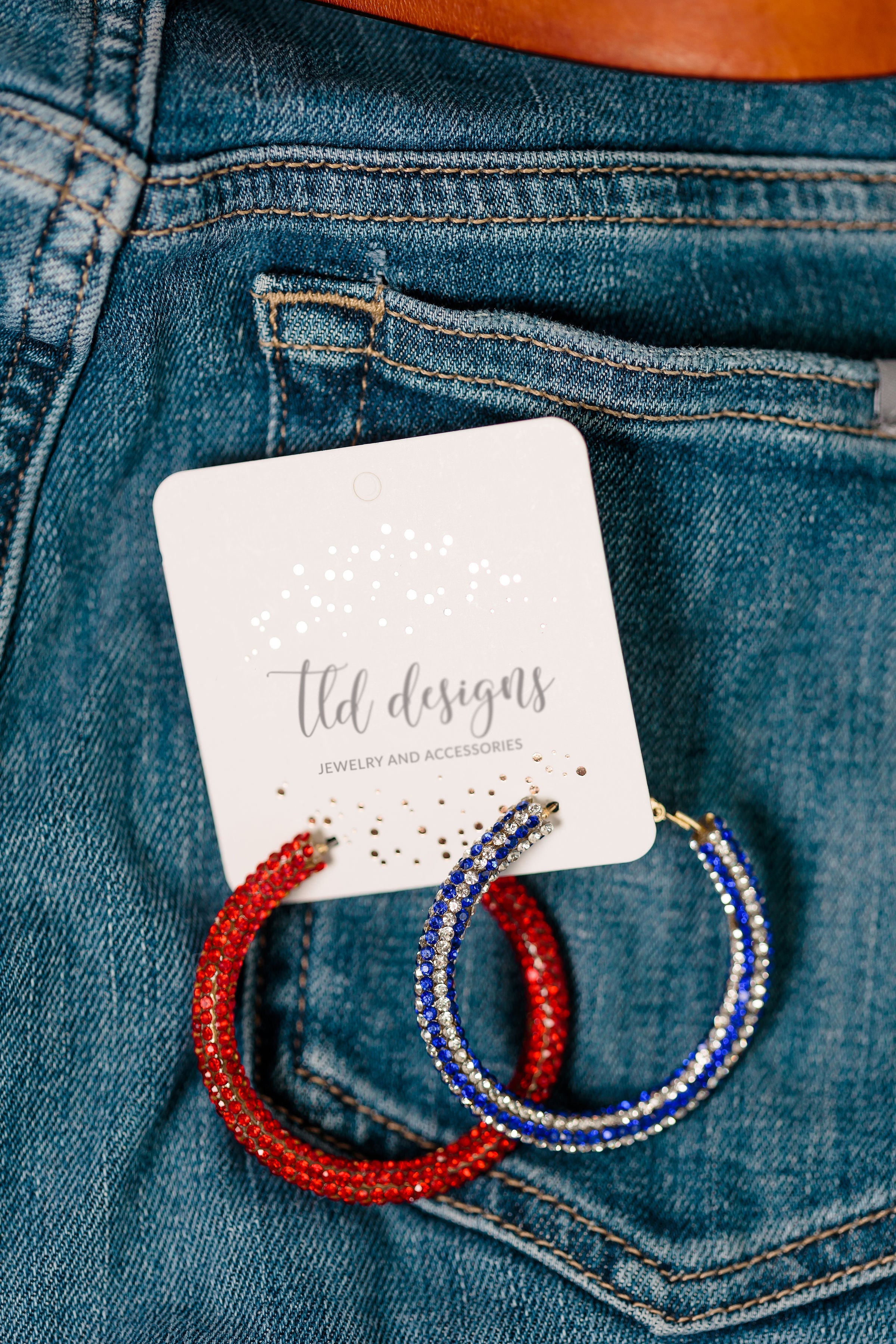 4th of July Glitter Hoops